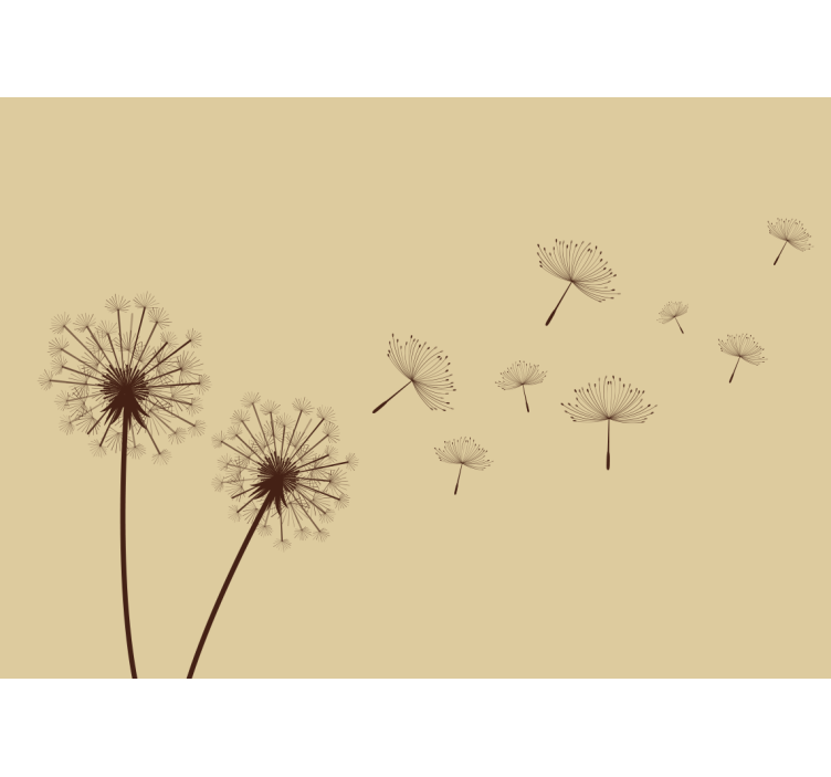 Dandelion painting flower wall mural - TenStickers