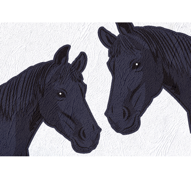 Animal wall mural elegant horses profile - TenStickers