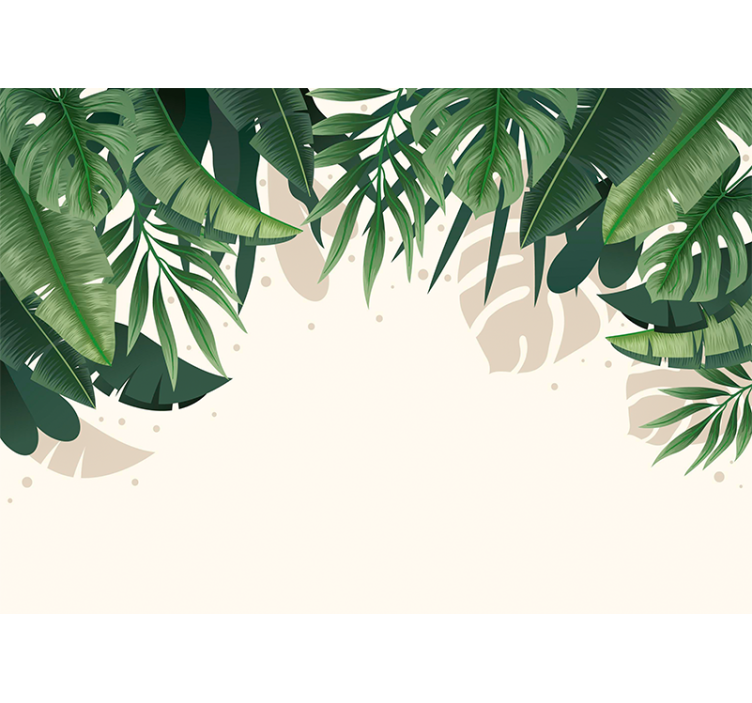 Tropical plants modern wall mural - TenStickers