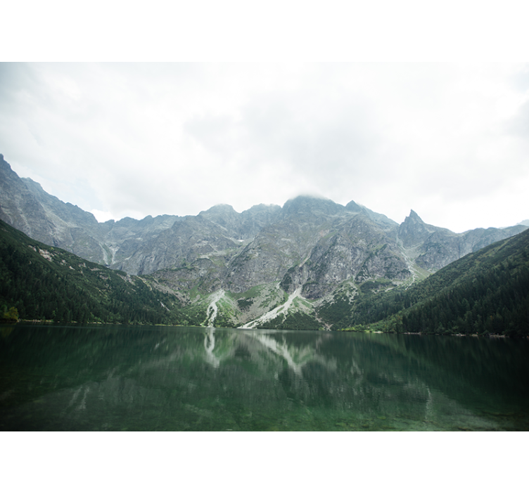 Landscape mural wallpaper magnificent mountain reflection - TenStickers