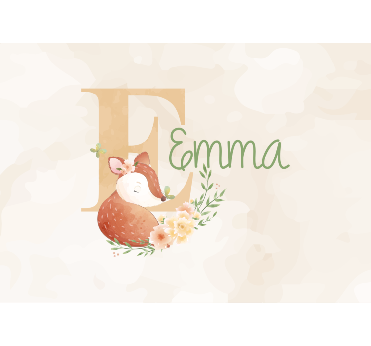 Children wall mural personalized fox design - TenStickers