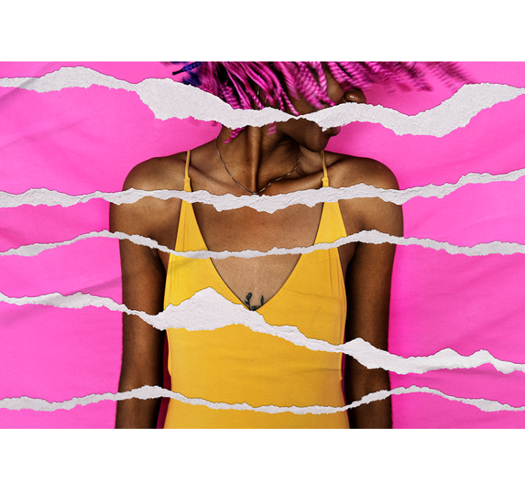 Ripped Paper Effect people painting mural - TenStickers