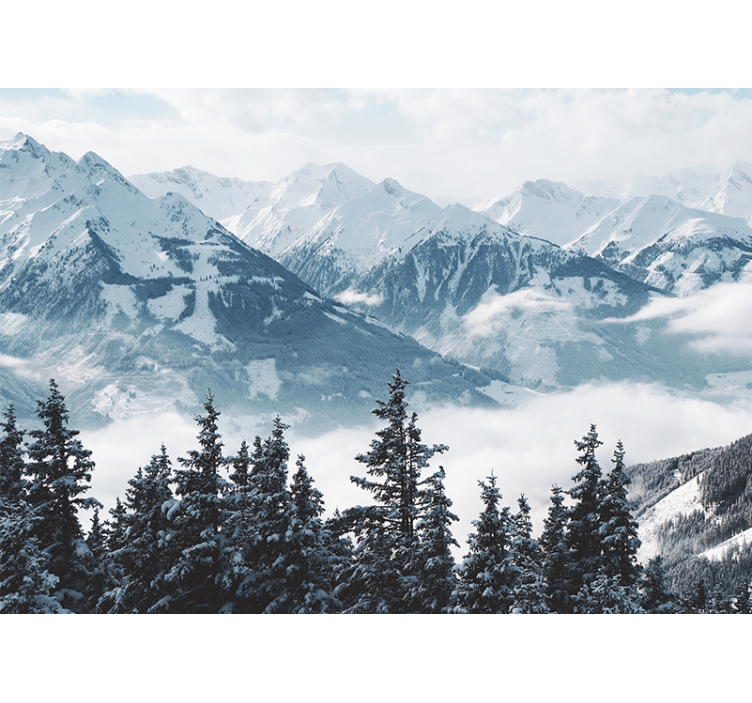 Mountain wall mural grand snowy peaks - TenStickers