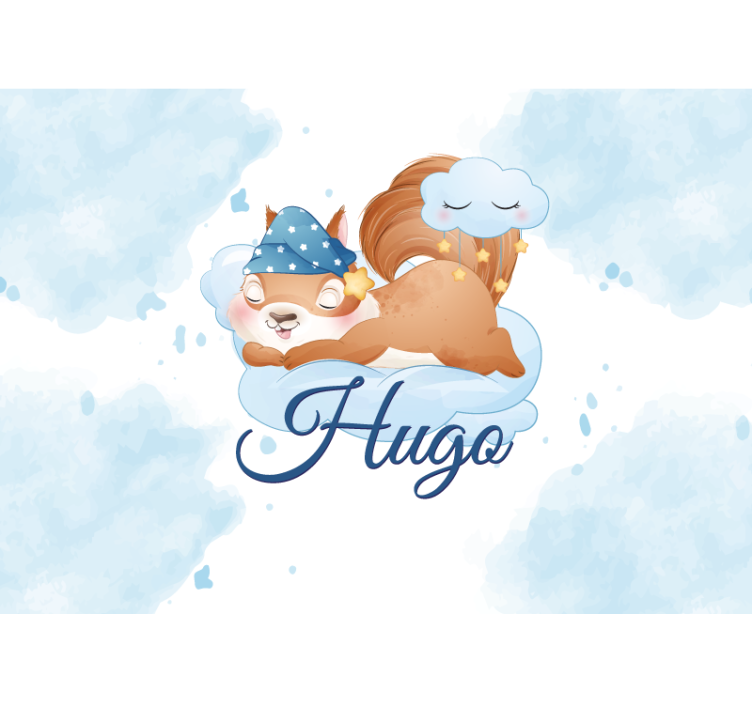 Nursery mural sleepy squirrel dreams - TenStickers