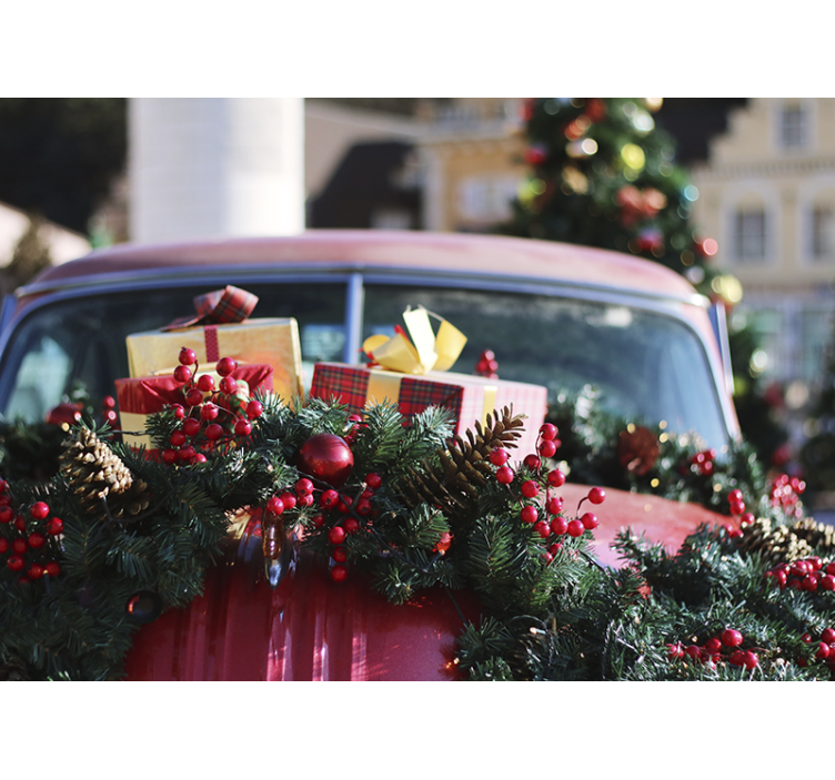 Christmas mural festive holiday gifts - TenStickers