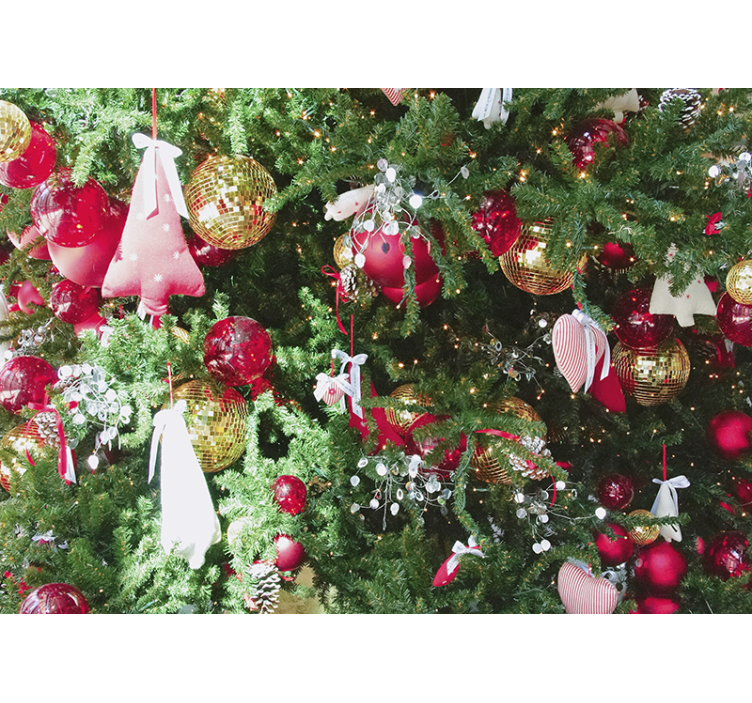 Detailed Xmas tree Christmas wall mural - TenStickers