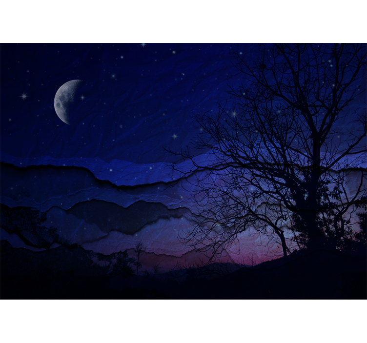 Night original with moon Sky Wall Mural - TenStickers