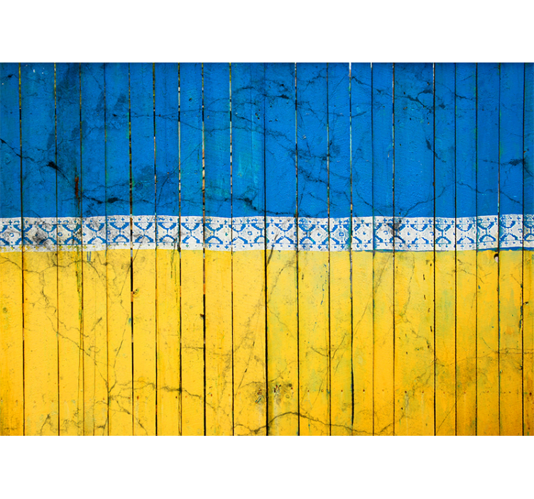 City wall mural wooden plank design - TenStickers