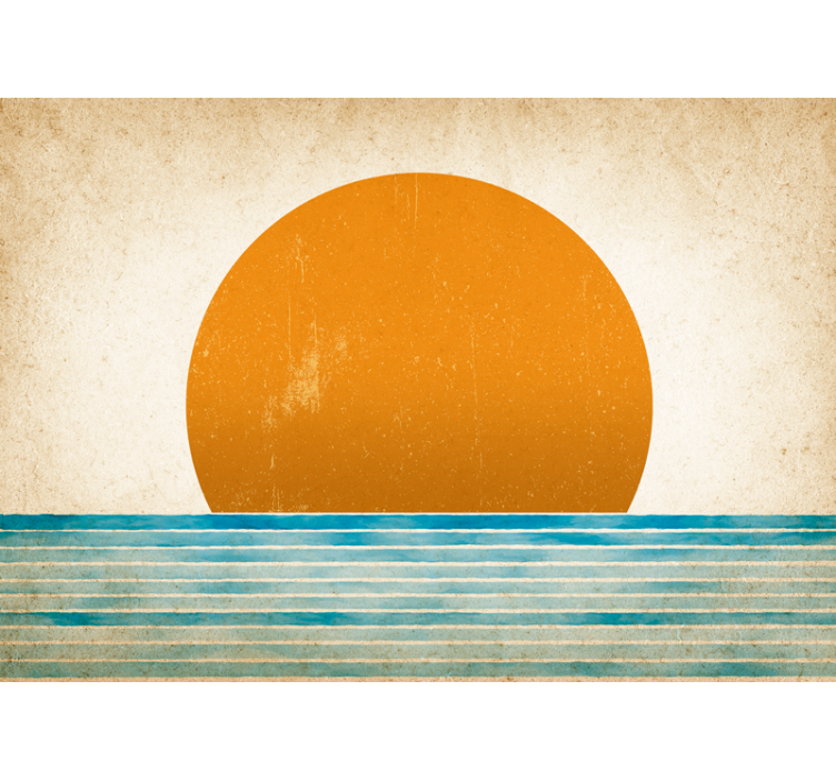 Landscape mural wallpaper sunset over water - TenStickers