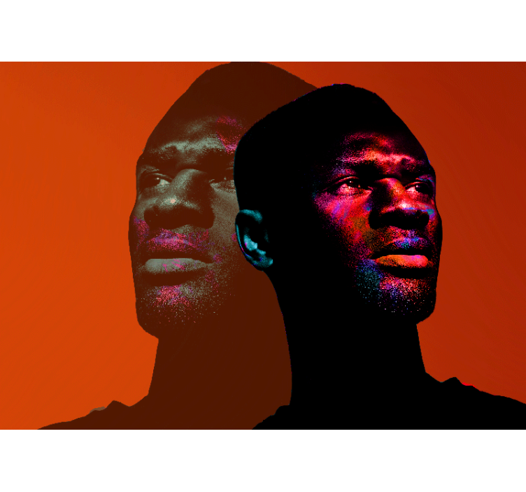 People painting mural dynamic portrait silhouettes - TenStickers