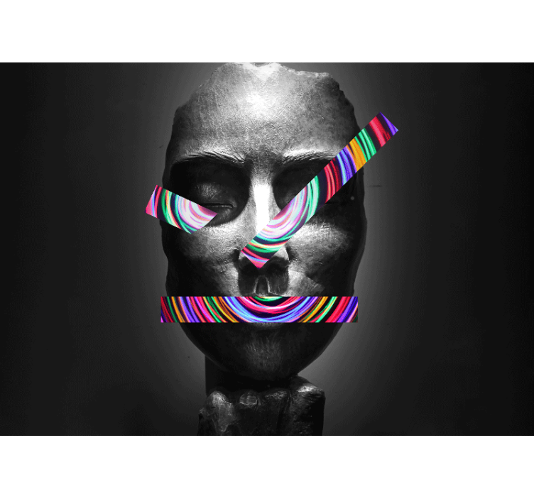 Colorful 3d shapes in vaporwave photo Mural - TenStickers