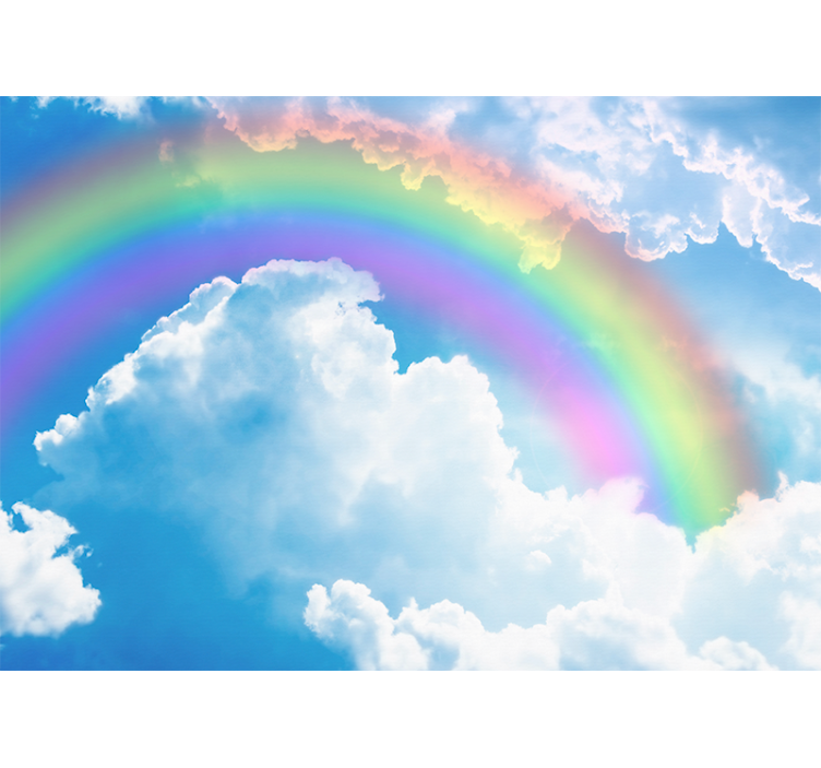 Sky mural colorful rainbow clouds - TenStickers