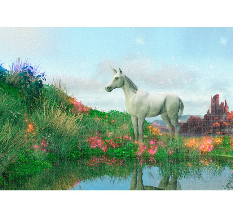 Fantasy wall mural majestic unicorn landscape - TenStickers