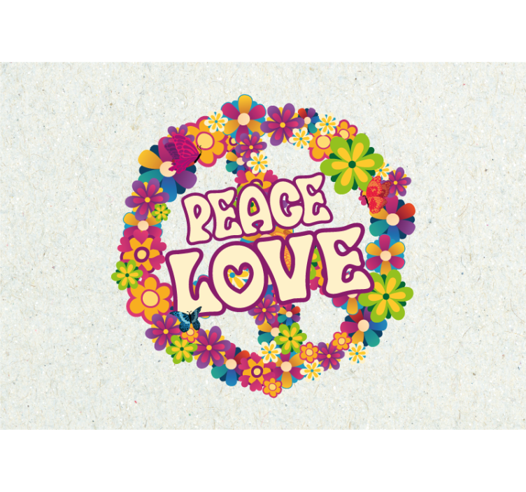 Peace love flower wall mural - TenStickers