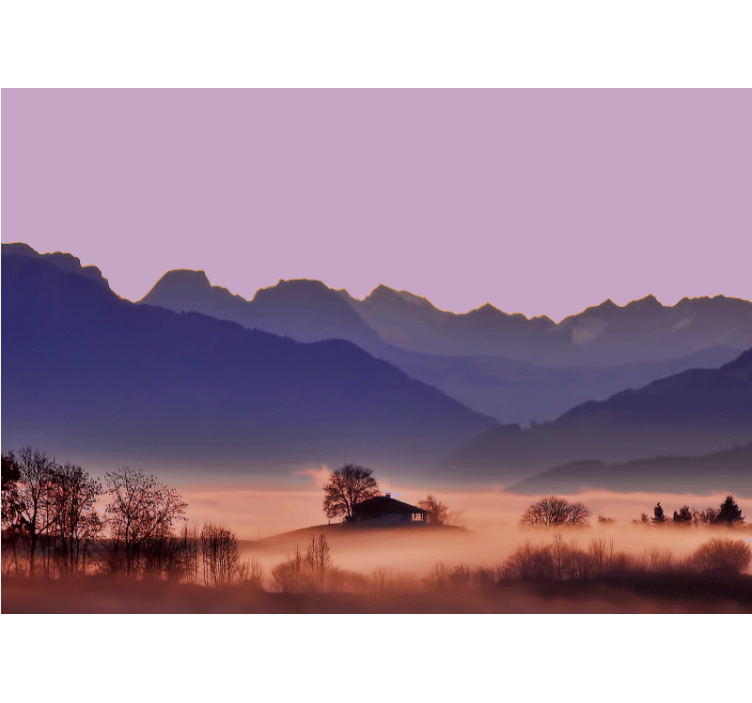 Tranquil mountain landscape landscape mural wallpaper - TenStickers