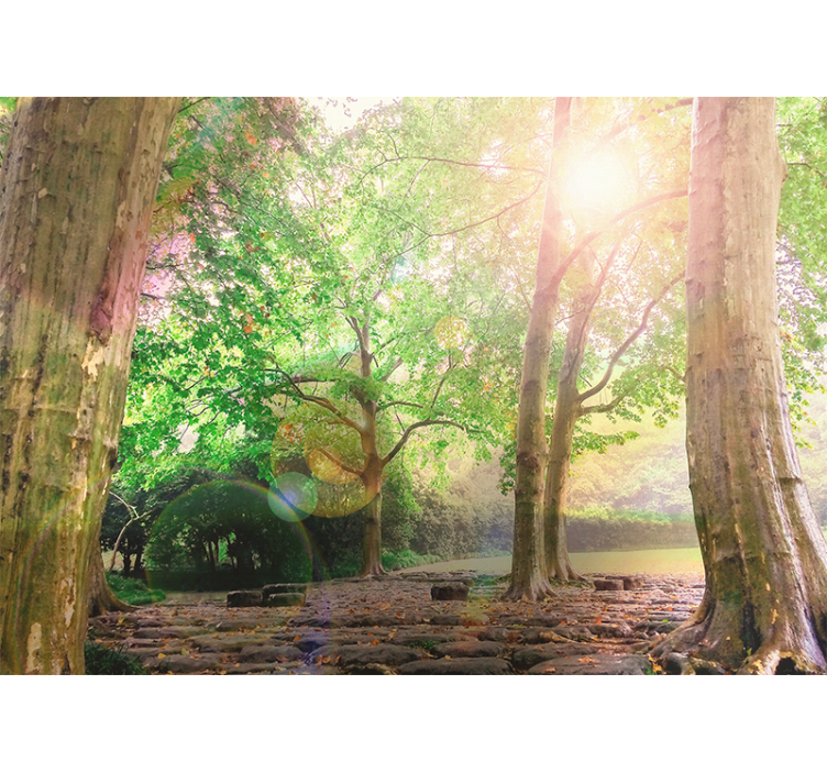 Nature wall mural lush greenery serenity - TenStickers