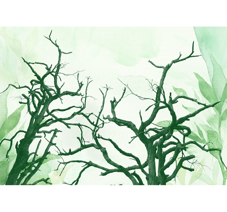 Tree mural with detailed tree silhouettes - TenStickers