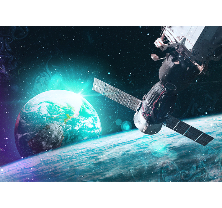 Space station and planet earth wall mural - TenStickers