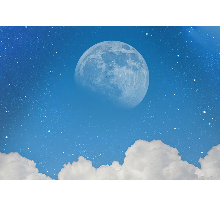 Space mural lunar evening skyline - TenStickers