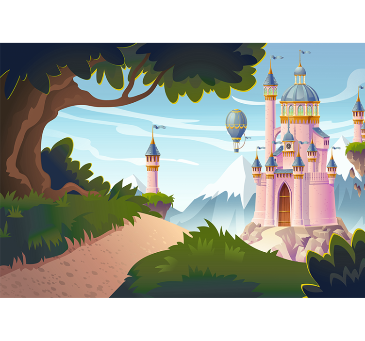 Fantasy wall mural castle adventure scene - TenStickers