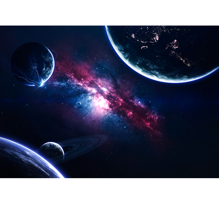 Space mural cosmic galaxy scene - TenStickers