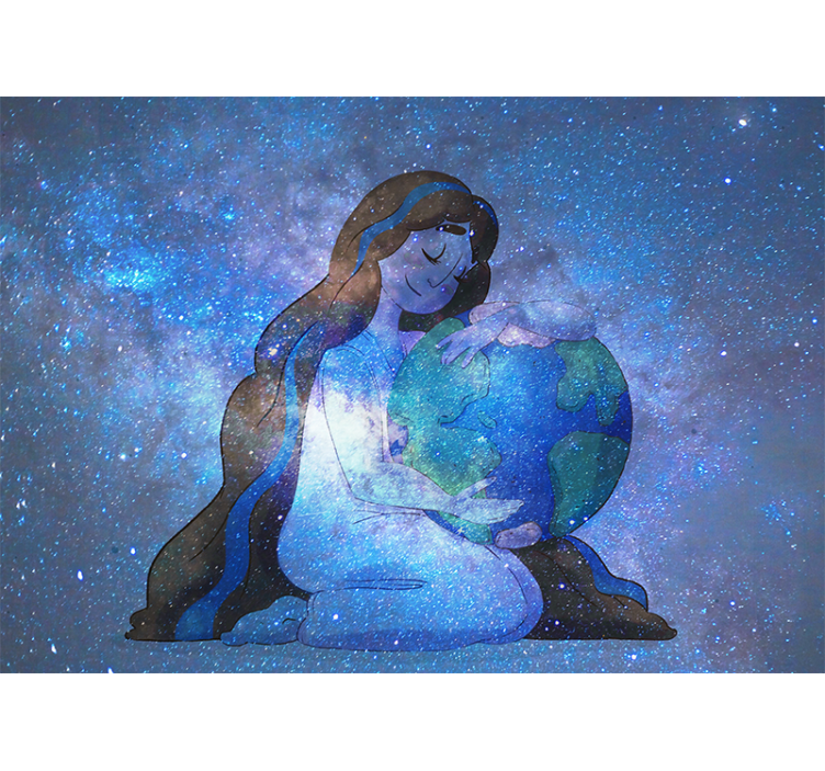 Mother earth hug space wall mural - TenStickers