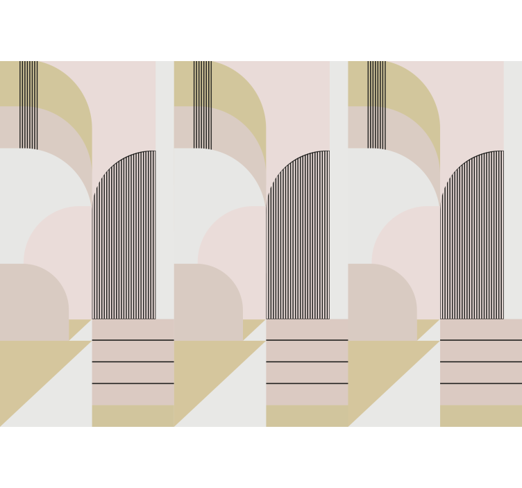 Modern wall mural geometric arch patterns - TenStickers