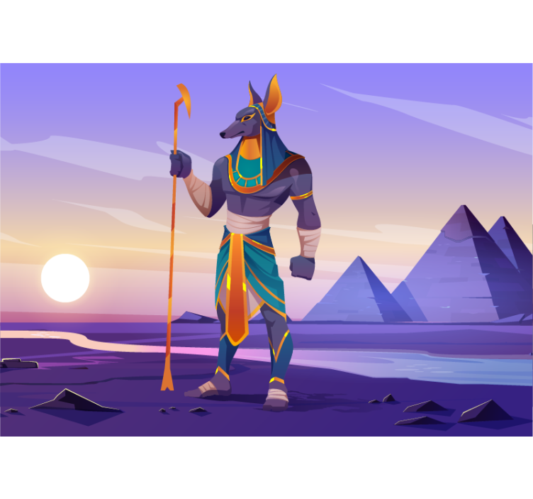 Colorful Recreation of Anubis modern wall mural - TenStickers
