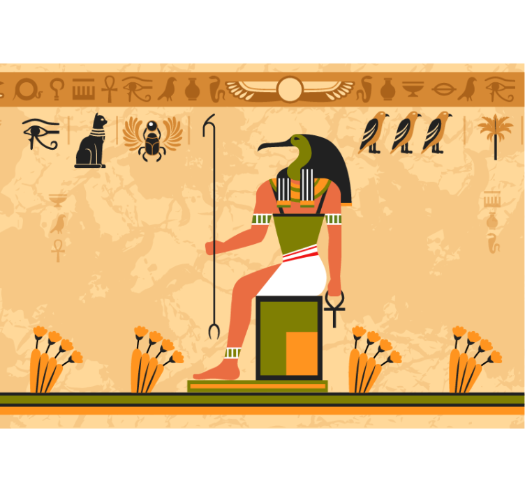 Animal wall mural egyptian god thoth - TenStickers