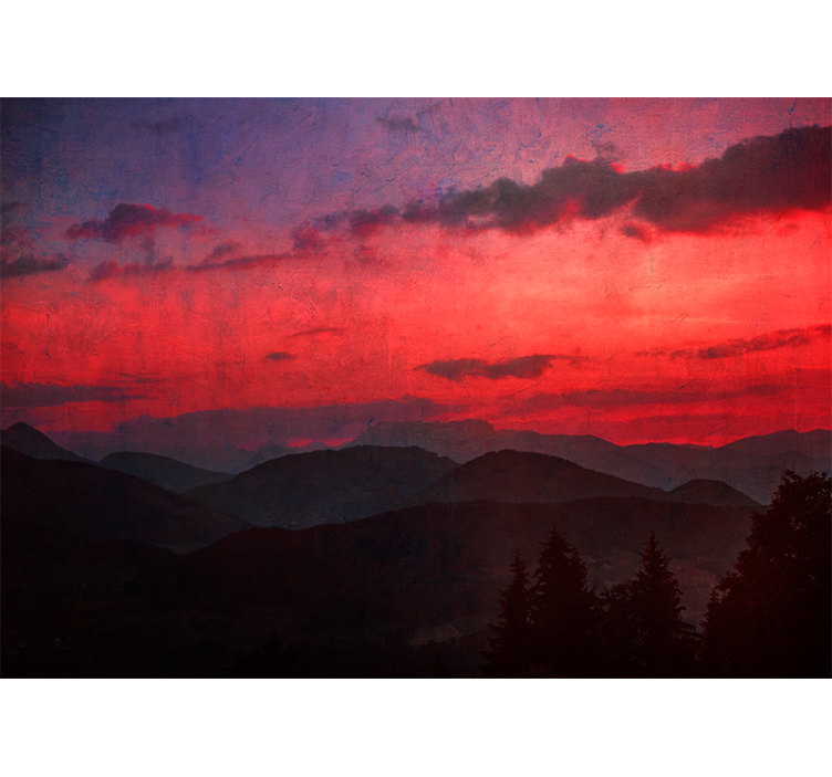 Dark sunset aesthetic colours nature wall mural - TenStickers
