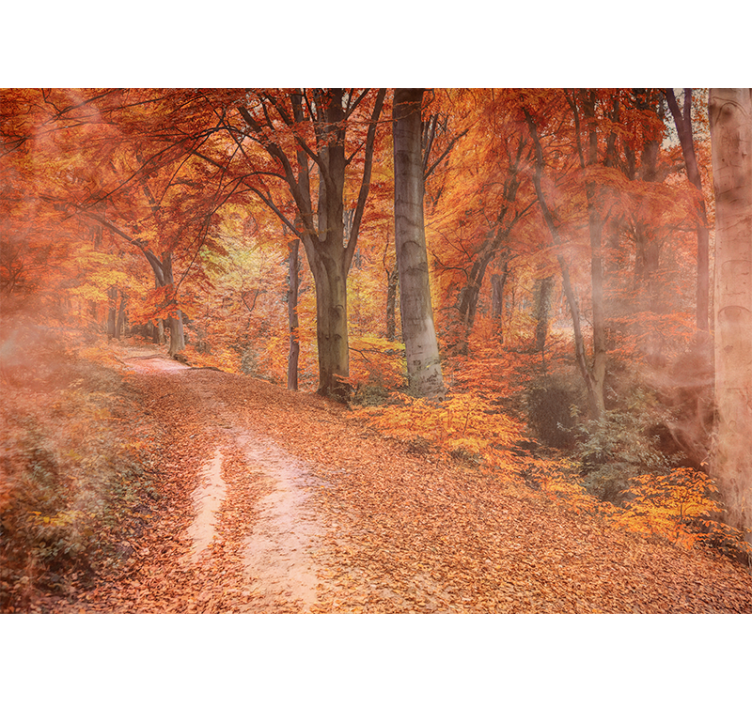 Autumn and fog aesthetic colours tree mural - TenStickers