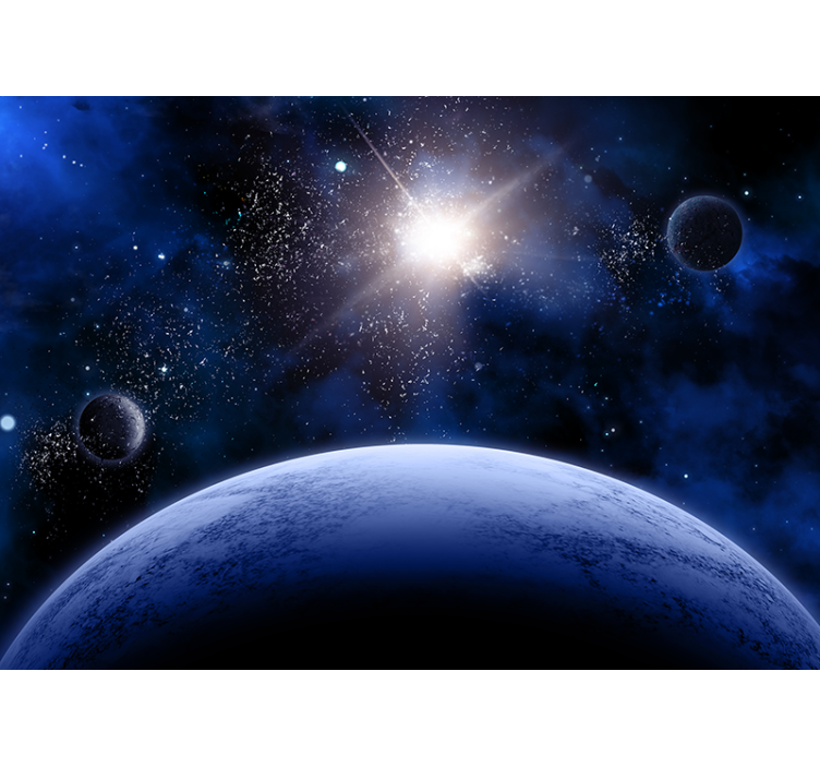Space mural celestial orbital view - TenStickers