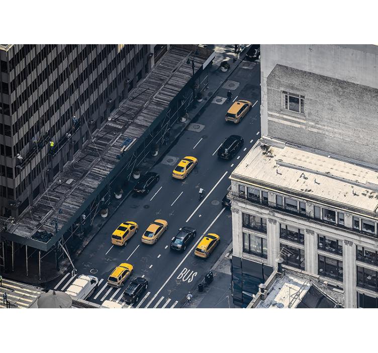 Busy Yellow Cabs new york wall mural - TenStickers