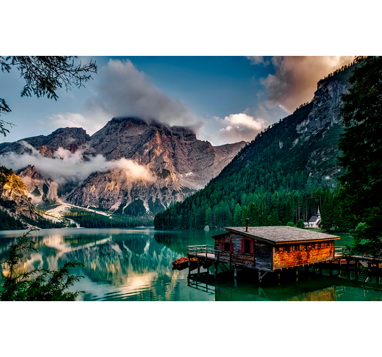 Landscape mural wallpaper scenic mountain view - TenStickers
