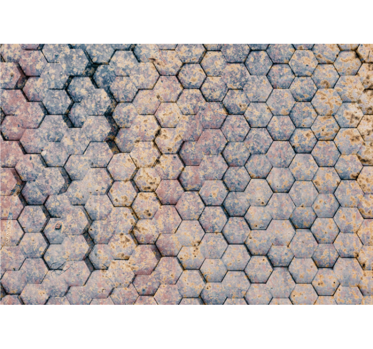 Texture wall mural hexagonal stone pattern - TenStickers