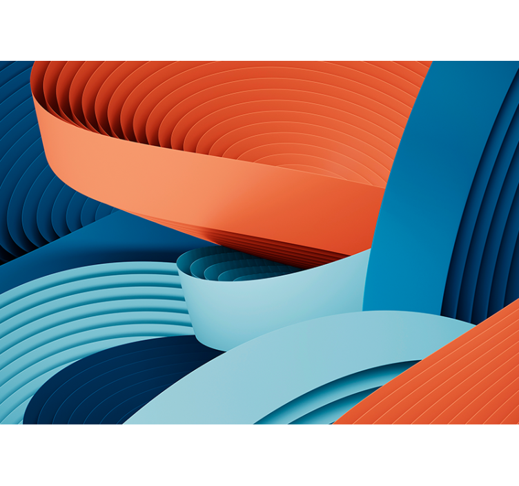 Abstract wall mural inspired by dynamic paper layers - TenStickers