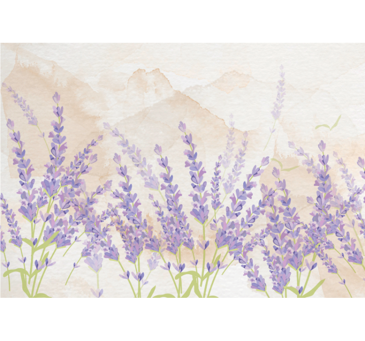 Provencal watercolor lavender wall mural - TenStickers