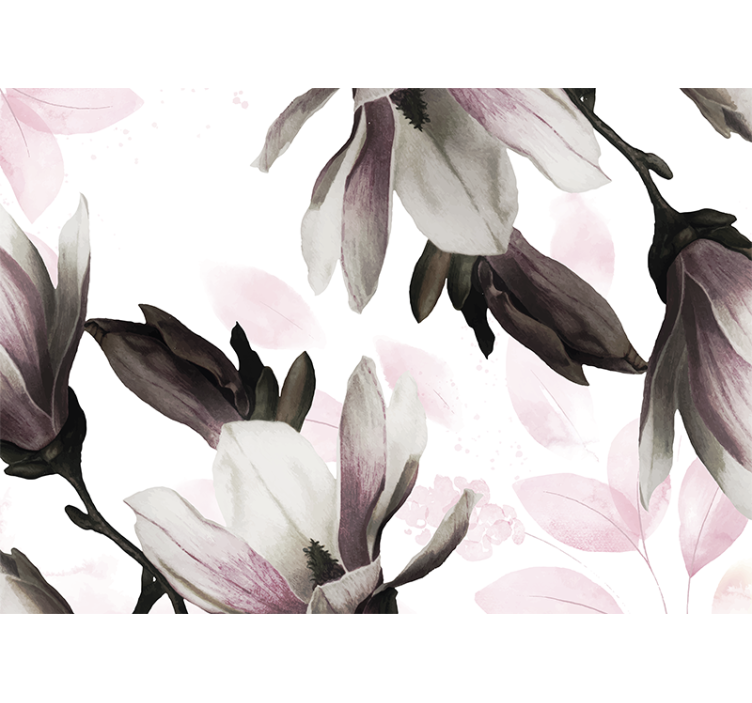 Magnolia wall mural elegant magnolia blossoms - TenStickers