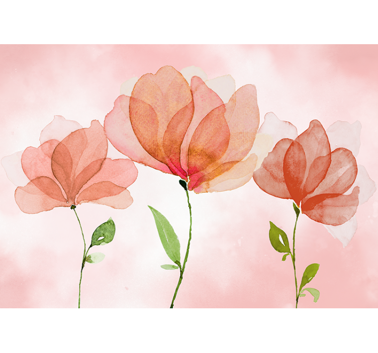 Flower mural elegant floral blooms - TenStickers
