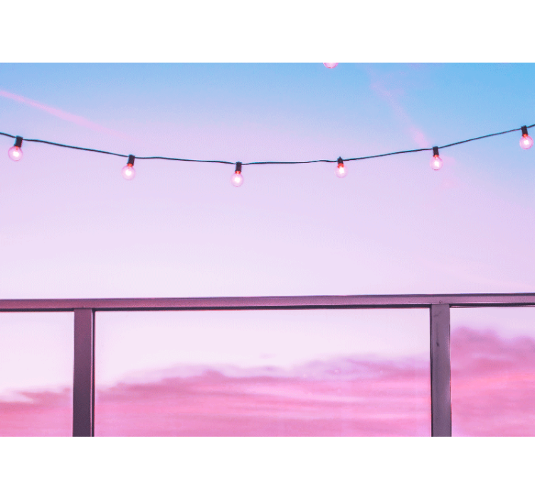 Elegant style pink lights wall mural - TenStickers