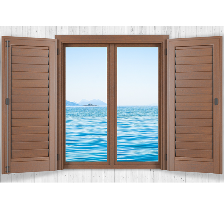 Tranquil window view sea mural - TenStickers