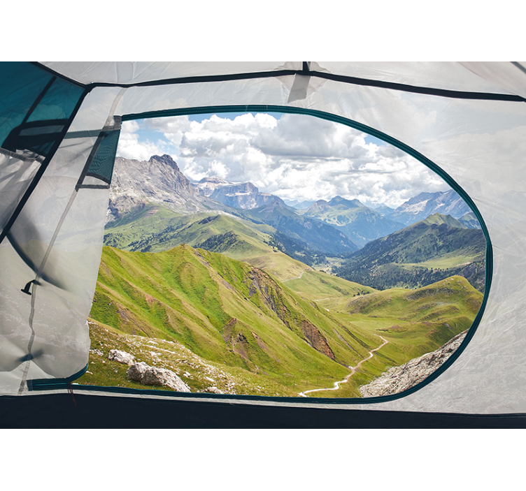 Verdant mountain landscape landscape mural wallpaper - TenStickers