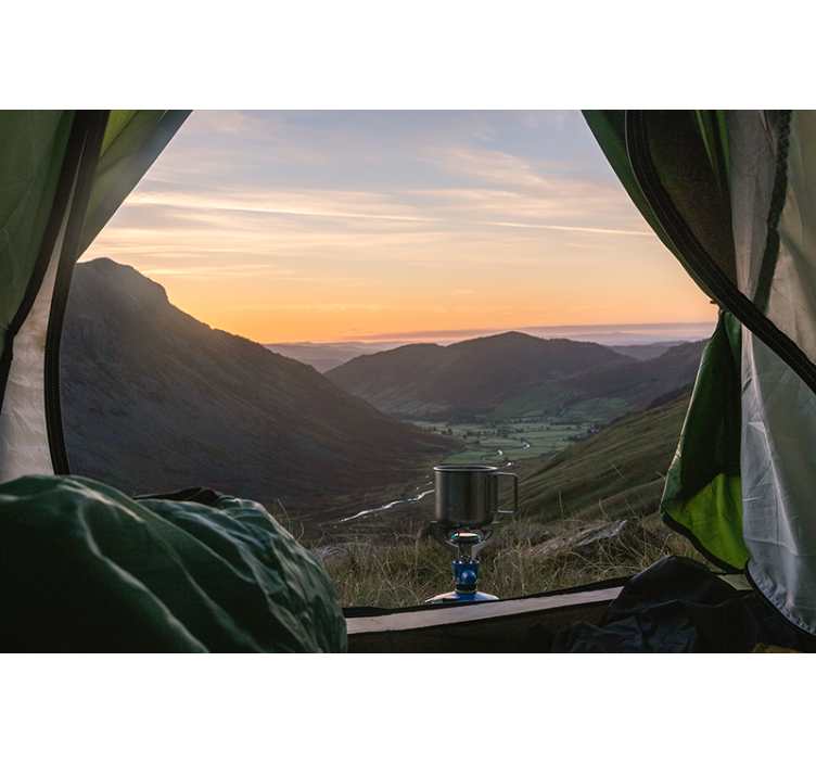 Landscape mural wallpaper picturesque mountain view - TenStickers