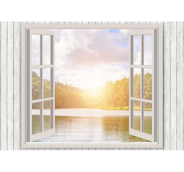 Window sun light on lake carp 3D Wall Mural - TenStickers