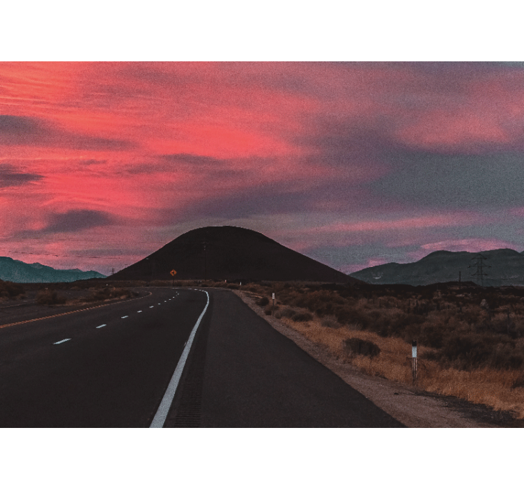 Landscape mural wallpaper desert sunset road - TenStickers