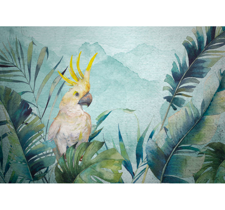 Animal wall mural cockatoo in foliage - TenStickers