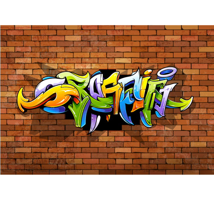 3D Graffiti Wall music notes wall mural - TenStickers