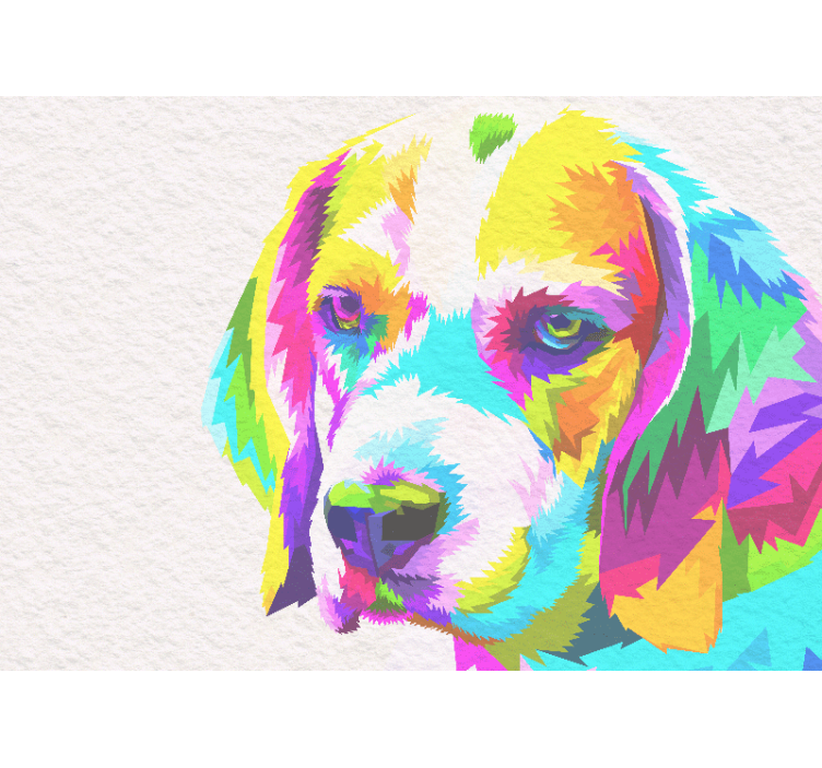 Watercolor beagle living room wall mural - TenStickers