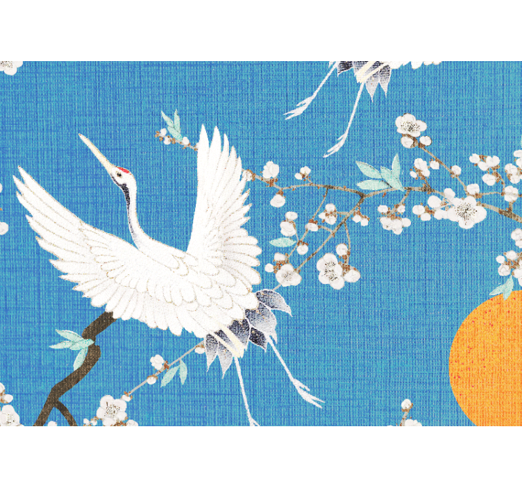 "Japandi" artistic colorful bird wall mural - TenStickers