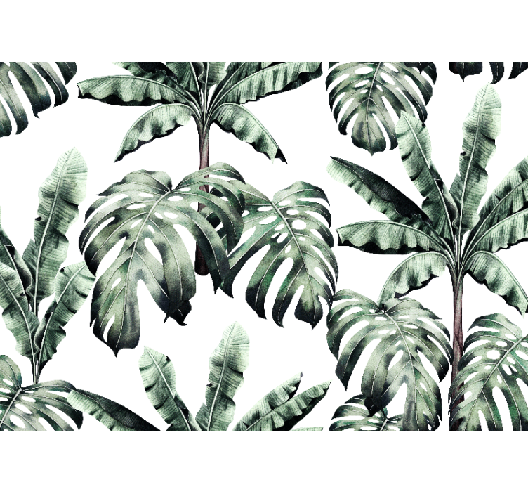 Watercolor Tropical Leaves nature wall mural - TenStickers